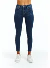 Shop Tractr High Rise Fray Hem Skinny Jeans In Grey