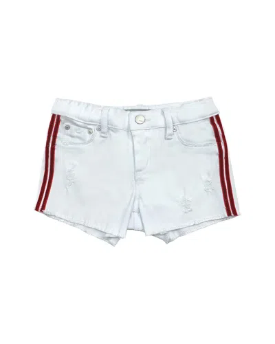 Tractr Jeans Brittany Short With Stripe Side Seam In White