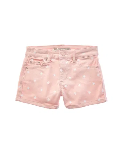 Tractr Jeans Brittany Star Print Color Short With Fray In Brown