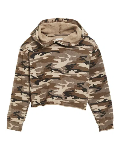 Tractr Kids'  Jeans Camo Print Hoodie In Beige