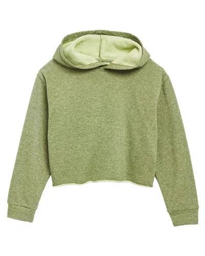Tractr Kids'  Jeans Color Knit Crop Hoodie In Green