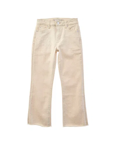 Tractr Kids'  Jeans Color Lurex Denim Crop Boot Pant With Fray Hem In Neutral