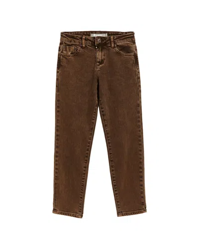 Tractr Kids'  Jeans Color Weekender Pant In Brown