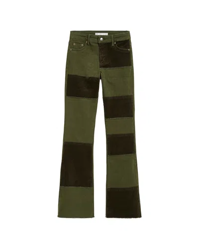 Tractr Kids'  Jeans Combo Corduroy Twill Patch Flare Pant In Green