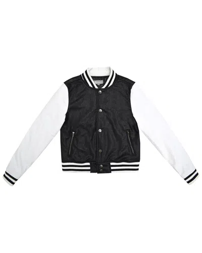 Tractr Jeans Crackle Coated Suede Twill Jacket In Black