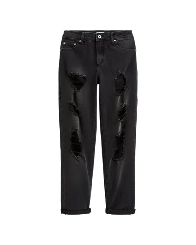Tractr Jeans Destructed Straight Pant In Black