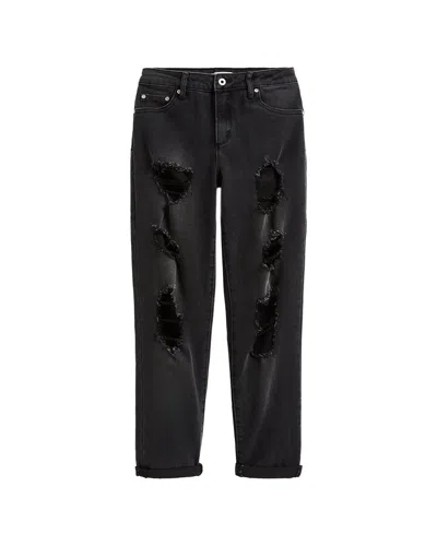 Tractr Kids'  Jeans Destructed Straight Pant In Black
