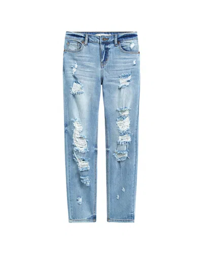 Tractr Jeans Destructed Weekender Pant In Blue