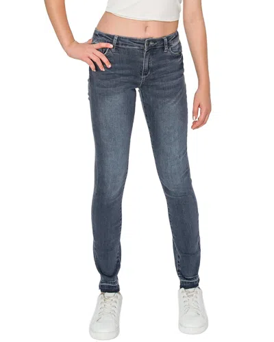 Tractr Jeans Diane Basic Mid-rise Ankle Crop Pant In Grey