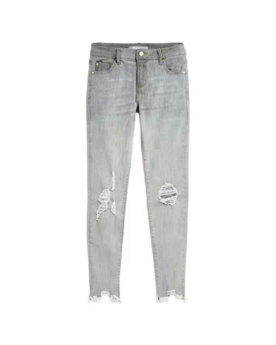 Tractr Jeans Diane Destructed Skinny Pant In Gray