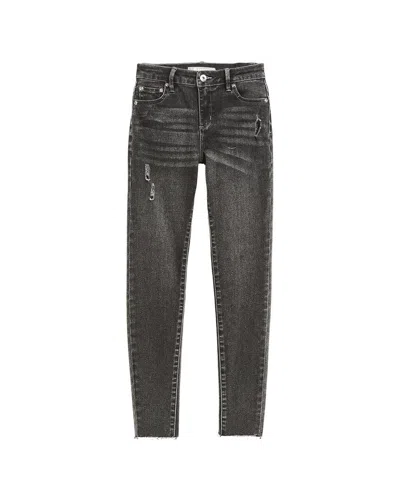 Tractr Kids'  Jeans Diane Mid Rise Destructed Skinny Pant In Grey