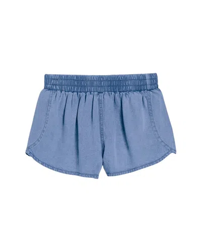 Tractr Jeans Dolphin Hem Pull-on Short In Blue