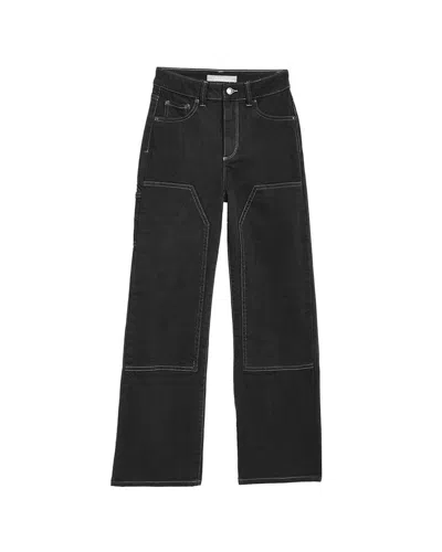 Tractr Jeans Double Knee Wide Straight Pant In Black