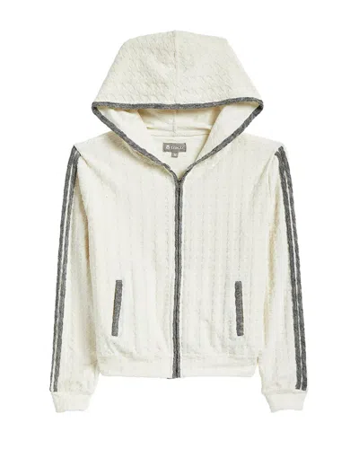 Tractr Kids'  Jeans Embossed Houndstooth French Terry Hoodie In Beige