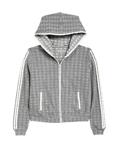 Tractr Kids'  Jeans Embossed Houndstooth French Terry Hoodie In Gray