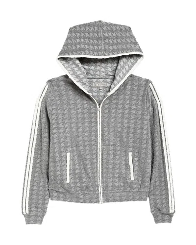 Tractr Kids'  Jeans Embossed Houndstooth French Terry Hoodie In Grey