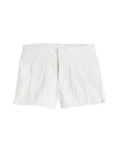 Tractr Jeans Front Yoke Paneled Side Slit Short In White