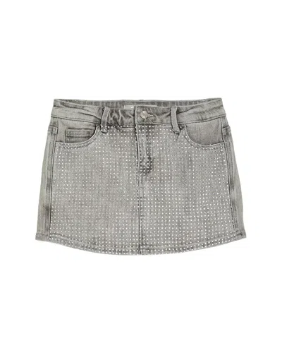 Tractr Jeans Grid Rhinestone Skort In Blue