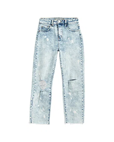 Tractr Jeans High Rise Slim Straight Pant In Blue