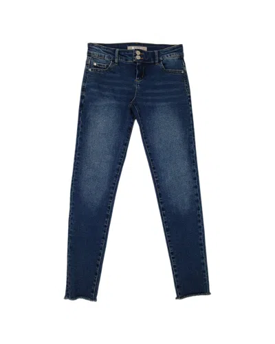 Tractr Kids'  Jeans Low Rise Fray Hem Crop Skinny Pant In Blue