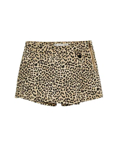 Tractr Jeans Overflap Skort In Animal Print