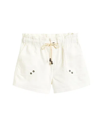Tractr Jeans Paper Bag Waist Short In White