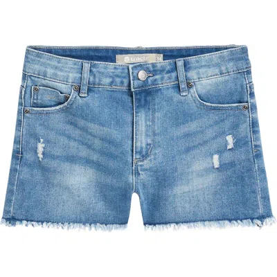 Tractr Kids' Brittany Distressed Frayed Hem Denim Shorts In Indigo