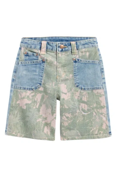 Tractr Kids' Camo Denim Shorts In Multi