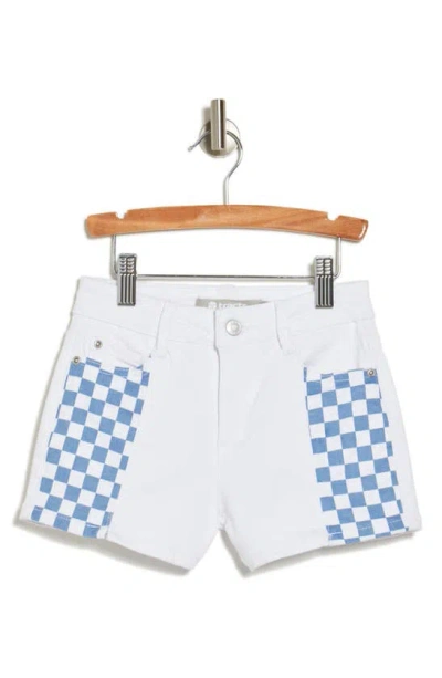 Tractr Kids' Check Panel Shorts In White