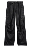 Tractr Kids' Coated Cargo Pants In Black