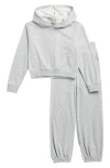 Tractr Kids' Crystal Accent Hoodie & Jogger Set In Gray
