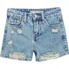 Shop Tractr Kids' Distressed High Waist Denim Shorts