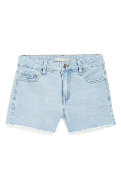 Tractr Kids' Dot Jacquard Denim Shorts In Light Indigo