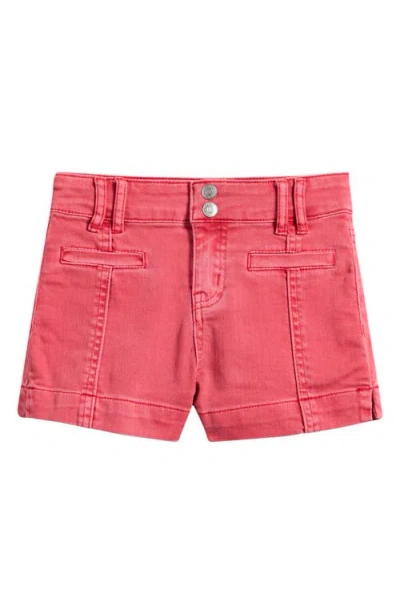 Tractr Kids' Faded Welt Pocket Denim Shorts In Pink