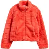 Tractr Kids' Faux Fur Jacket In Aqua