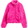 Tractr Kids' Faux Fur Jacket In Orchid