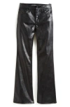 Tractr Kids' Faux Leather Flare Leg Pants In Black