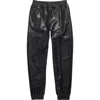 Tractr Pleather Jogger In Black In Black