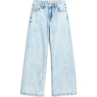 Tractr Kids' Featherweight Wide Leg Jeans In Light Indigo