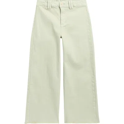 Tractr Kids' Fray Hem Wide Leg Jeans In Green