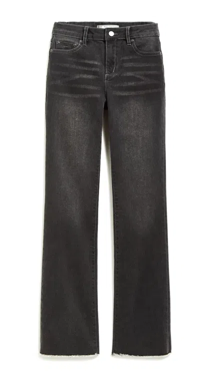 Tractr Kids Hi Rise Slim Boot Cut Jeans In Black