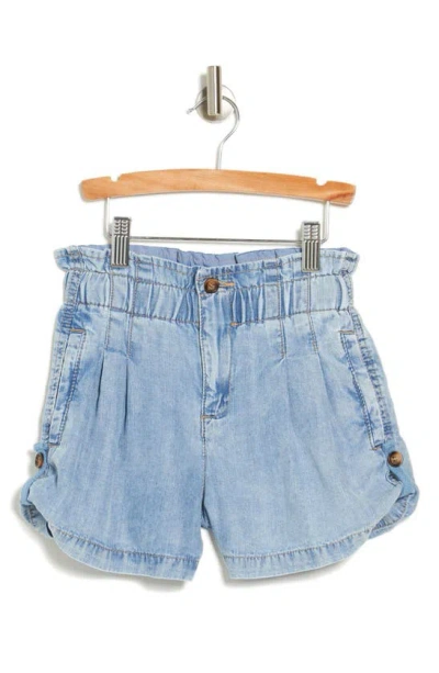 Tractr Kids' High Waist Jogger Shorts In Blue