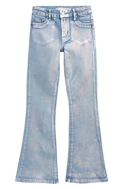 Tractr Kids' Iridescent Flare Jeans In Blue