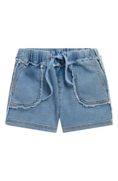 Tractr Kids' Knit Denim Lounge Shorts In Blue