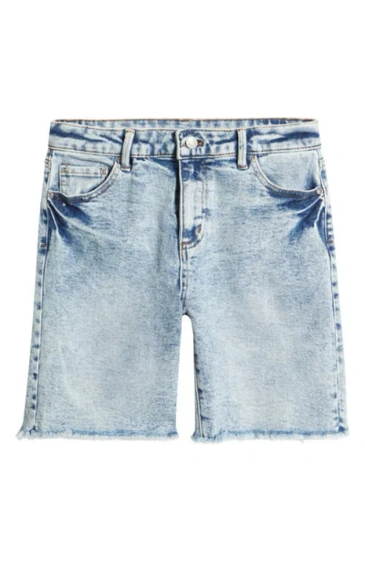 Tractr Kids' Loose Denim Bermuda Shorts In Medium Wash