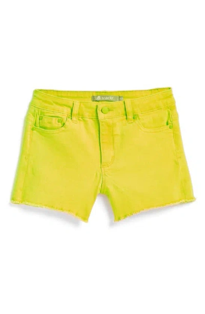 Tractr Kids' Neon Cutoff Denim Shorts In Neon Yellow