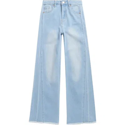 Tractr Kids' Paneled Wide Leg Jeans In Blue