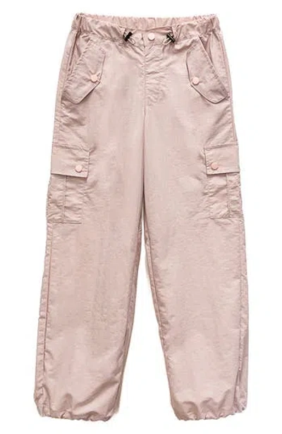 Tractr Kids' Parachute Cargo Pants In Dusty Pink