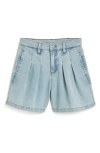 TRACTR KIDS' PLEATED A-LINE DENIM SHORTS