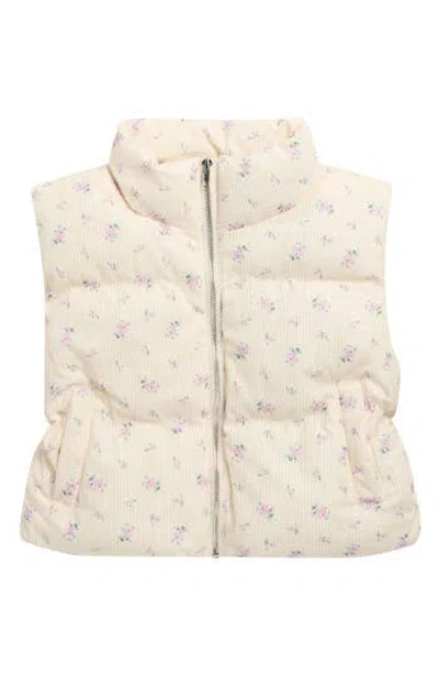 Tractr Kids' Puffy Zip-up Vest In Neutral